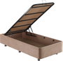 Hanah Home Conjunto Colchón, Base y Cabecero Individual 90 x 190 cm - Marrón Claro